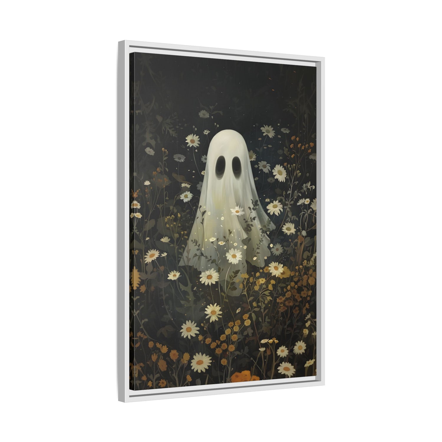 Framed Canvas - Daisy Meadow Ghost