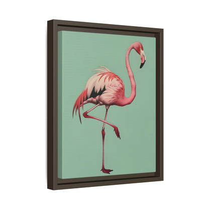 Framed Canvas - Pink Flamingo Tropical