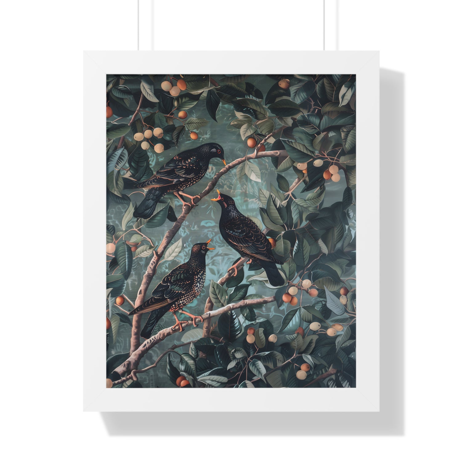 Framed Paper Print - Starlings in Orchard