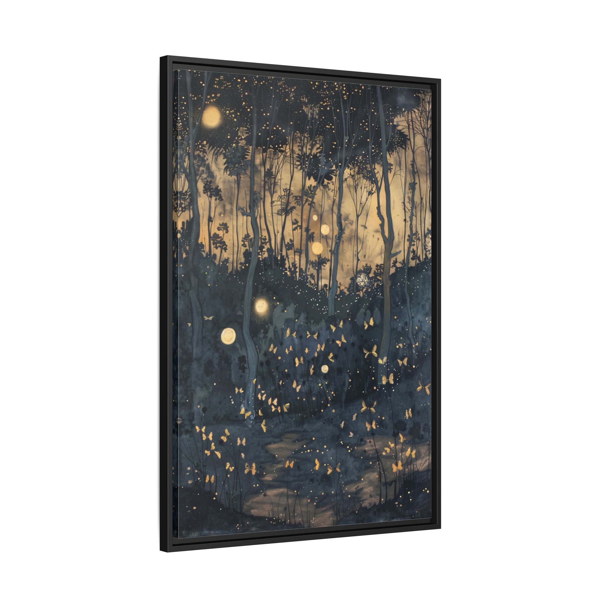 Framed Canvas - Golden Firefly Nightscape