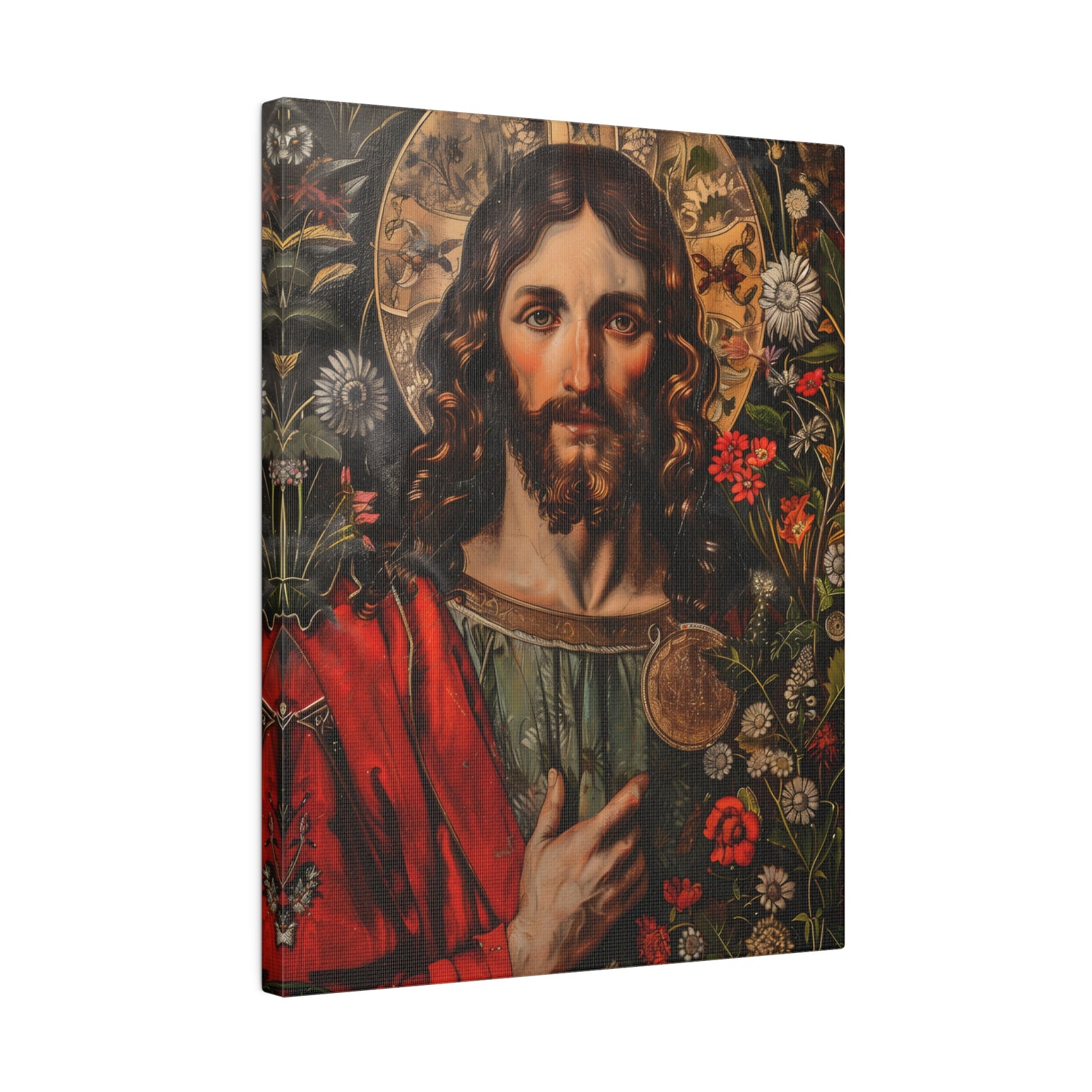 .75" Matte Canvas - Sacred Floral Savior