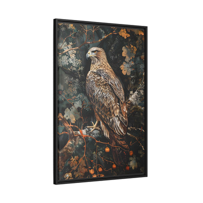 Framed Canvas - Majestic Hawk in Autumn