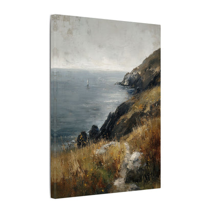 .75" Matte Canvas - Cliffside Sailboat Seascape