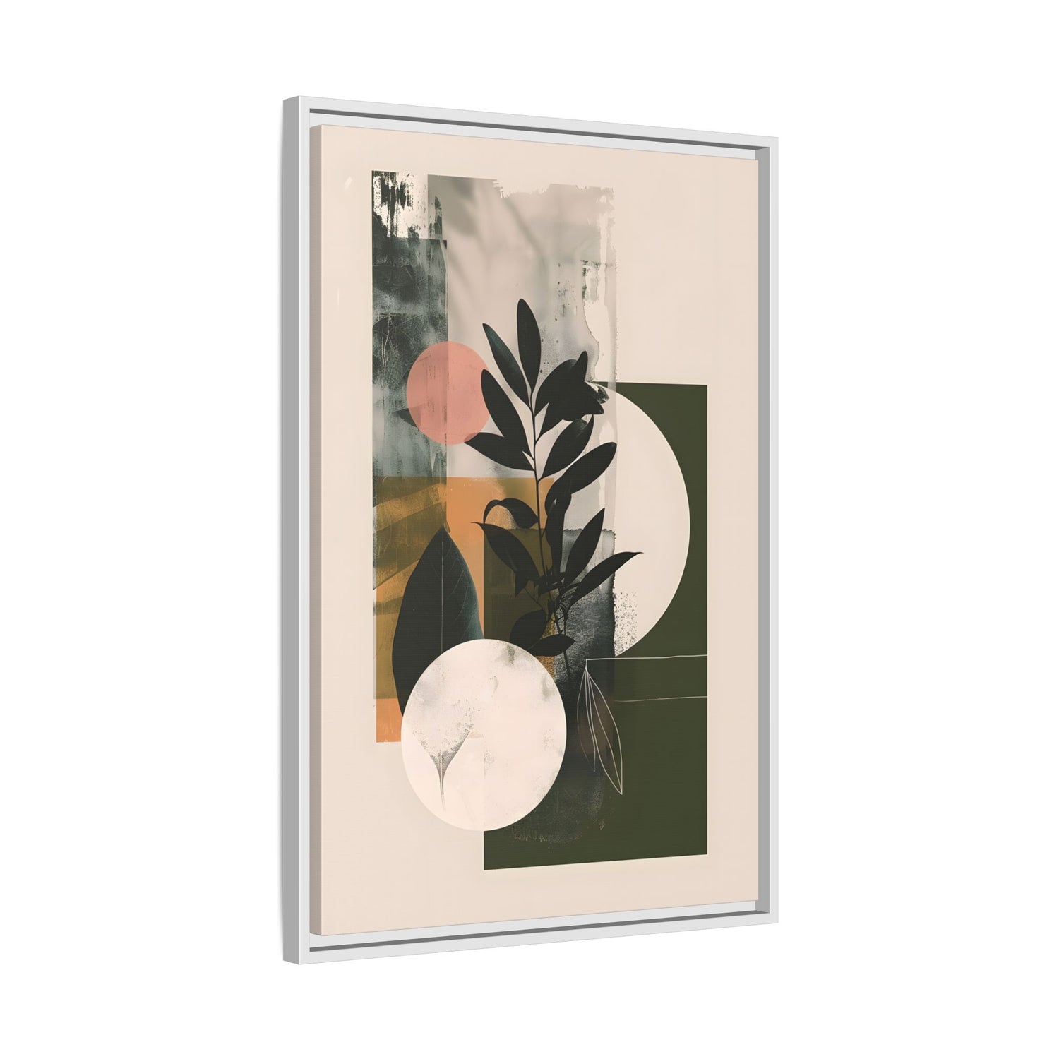 Framed Canvas - Earthy Geometric Botanicals