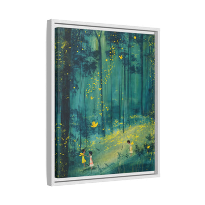 Framed Canvas - Enchanted Firefly Forest