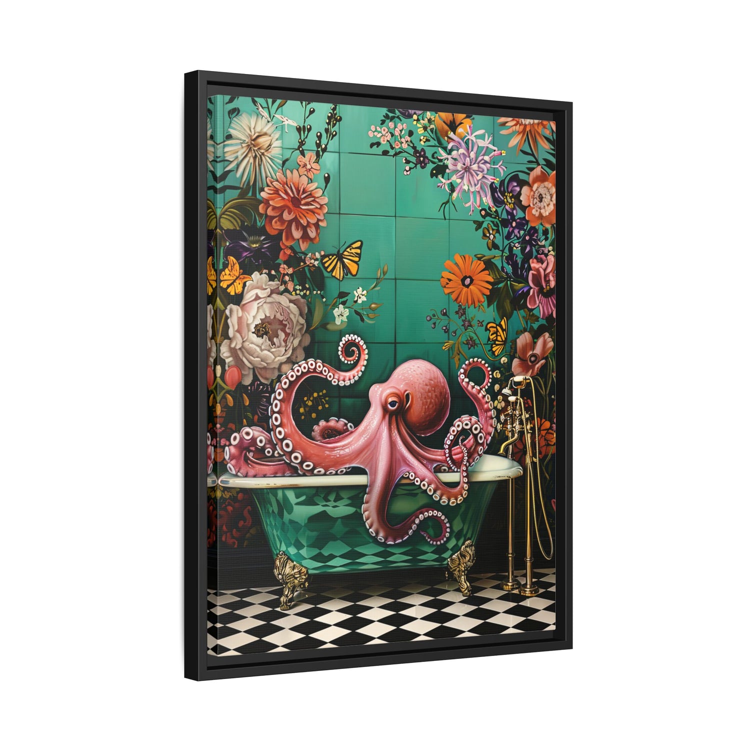 Framed Canvas - Octopus Bath Royale