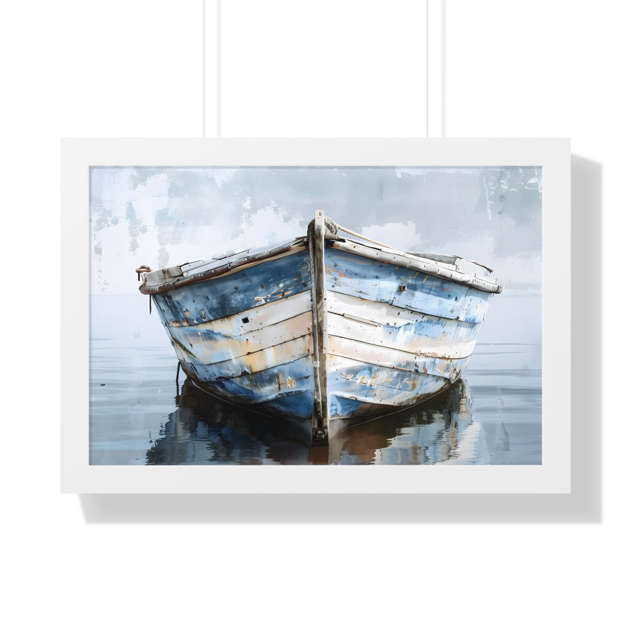Framed Paper Print - Weathered Harbor Boat