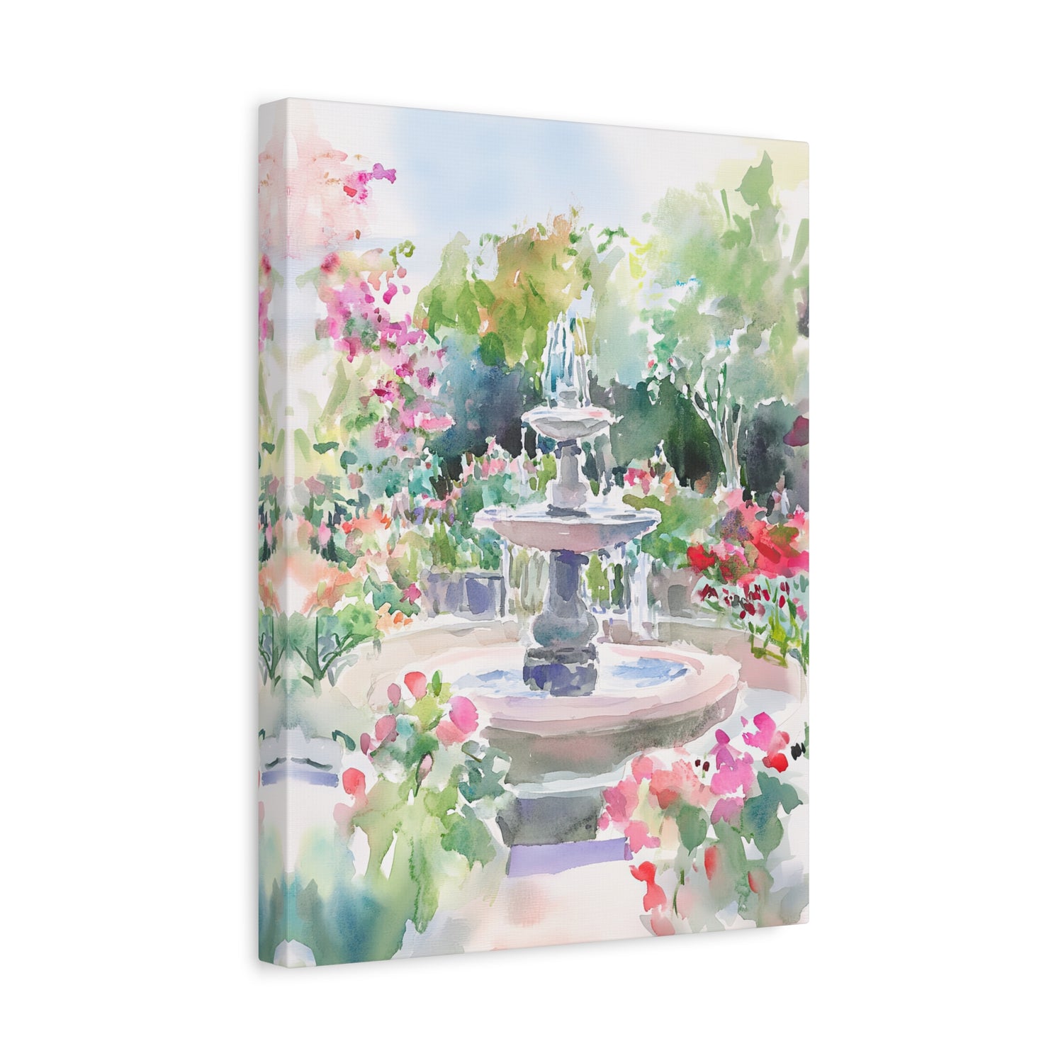 1.25" Matte Canvas - Charleston Garden Fountain View