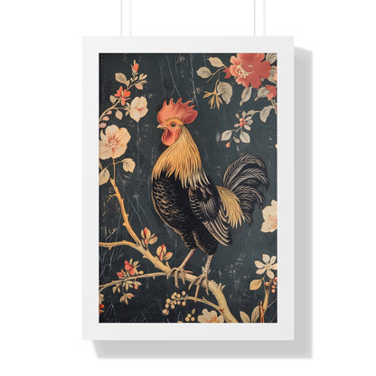 Framed Paper Print - Blooming Rooster Glory