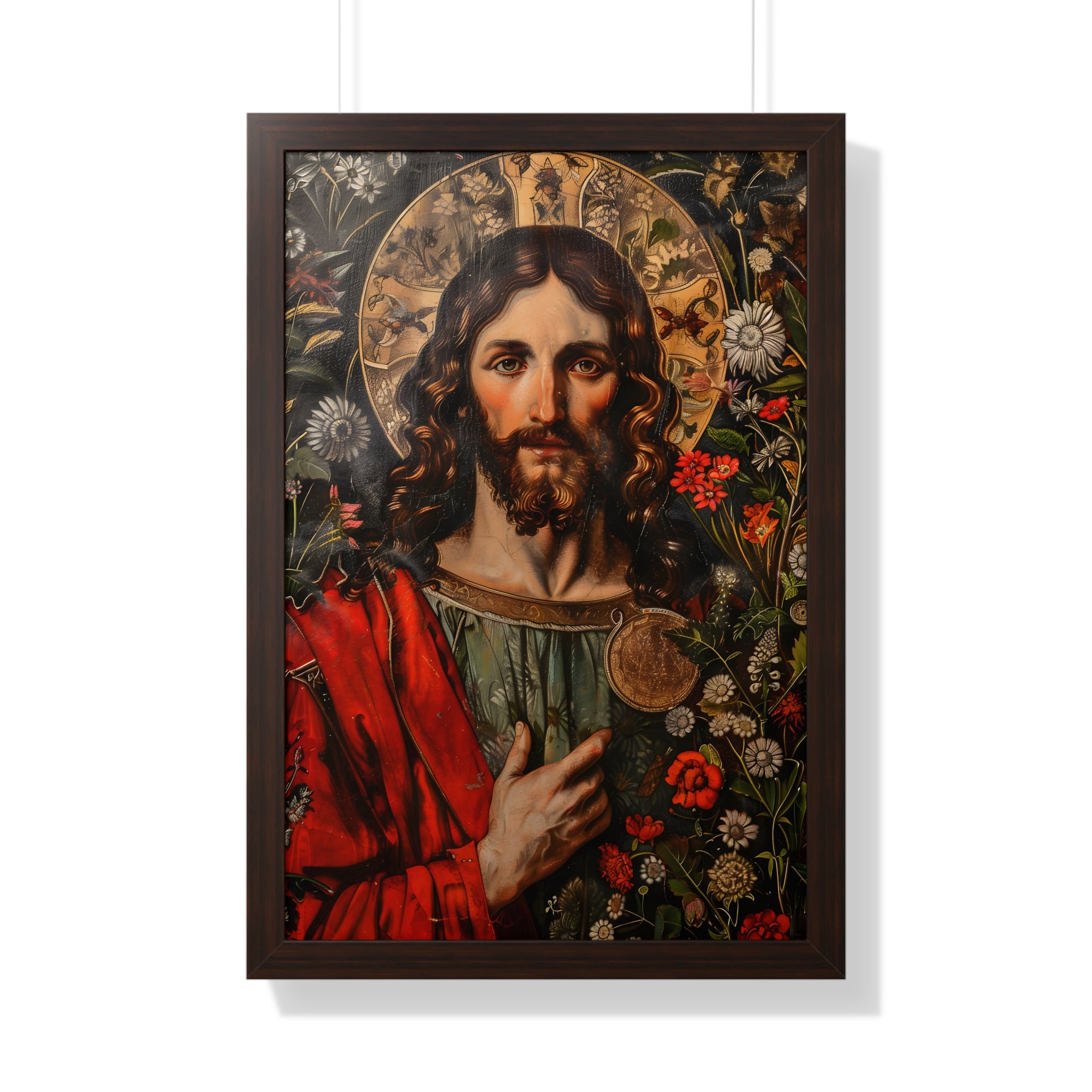 Framed Paper Print - Sacred Floral Savior