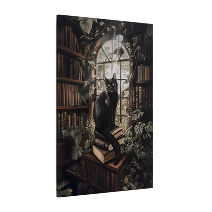 .75" Matte Canvas - Book Hoarder Feline Gaze