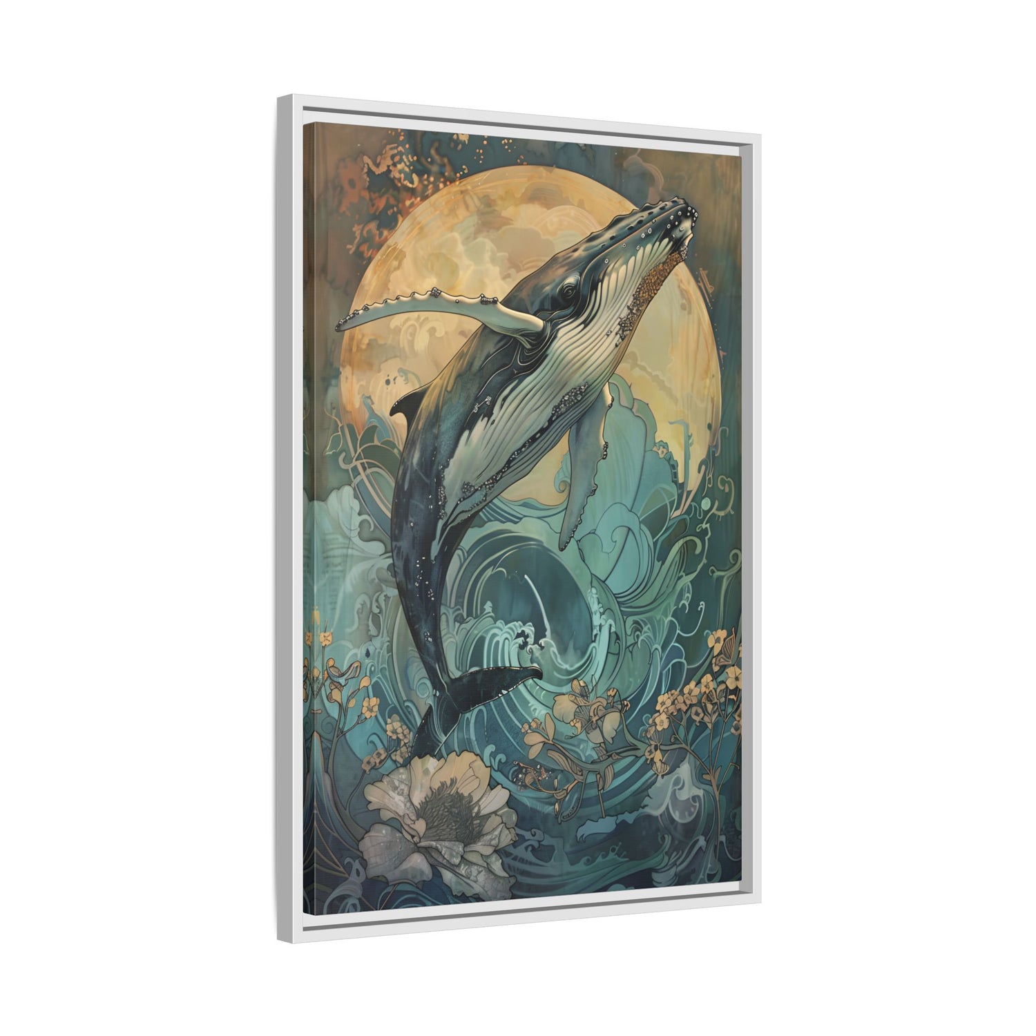 Framed Canvas - Moonrise Humpback Bloom