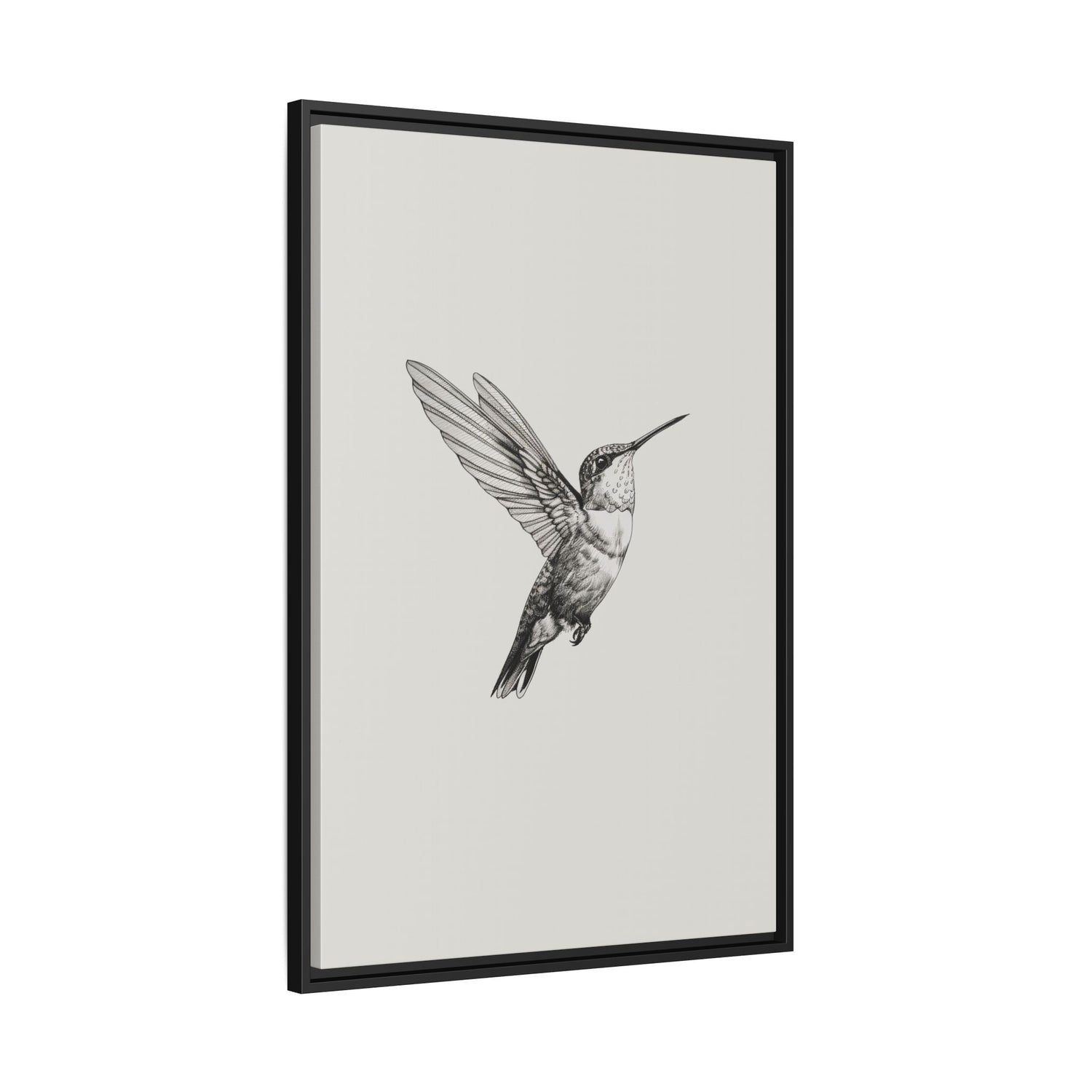 Framed Canvas - Flying Hummingbird Line Study
