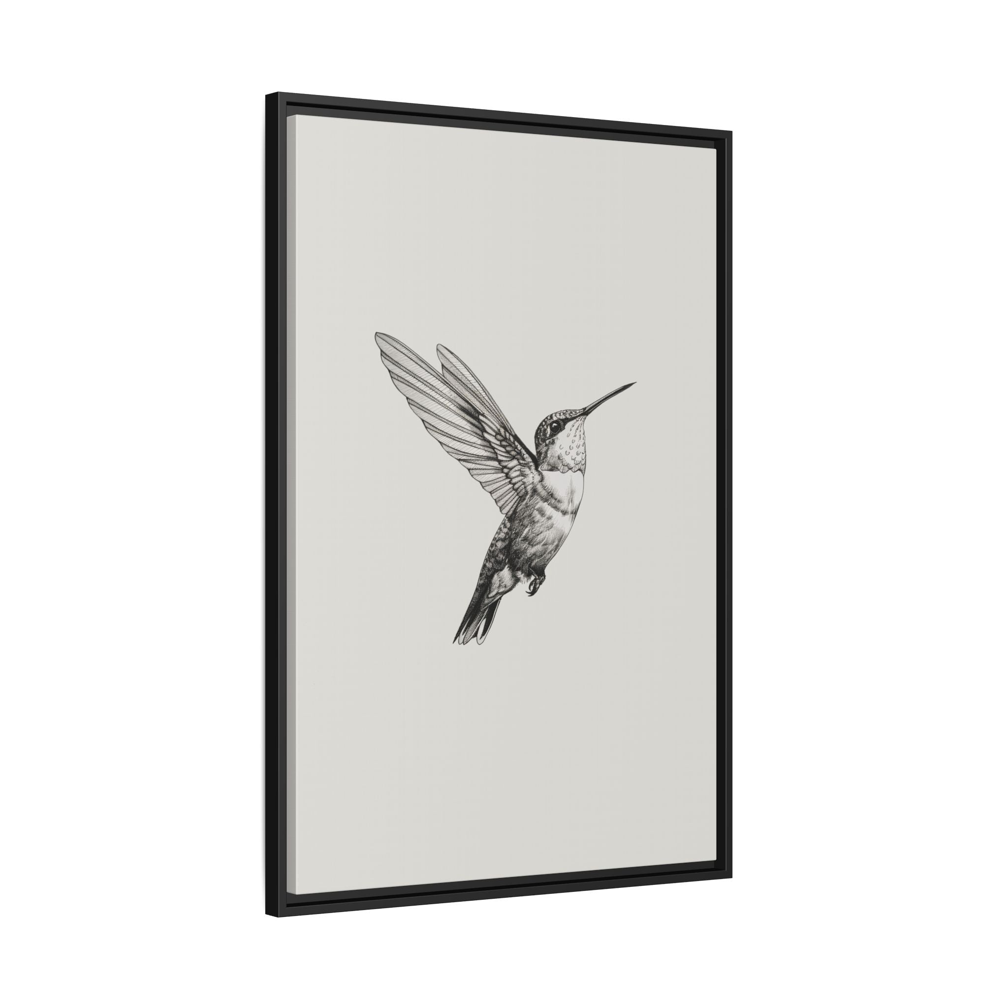Framed Canvas - Flying Hummingbird Line Study