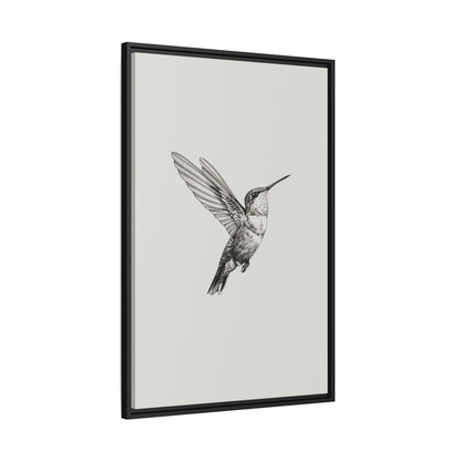 Framed Canvas - Flying Hummingbird Line Study