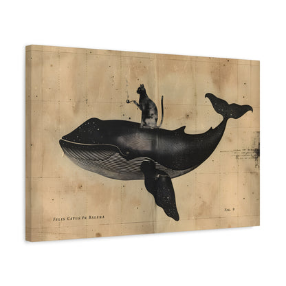 1.25" Matte Canvas - Cat Rides Whale Theory