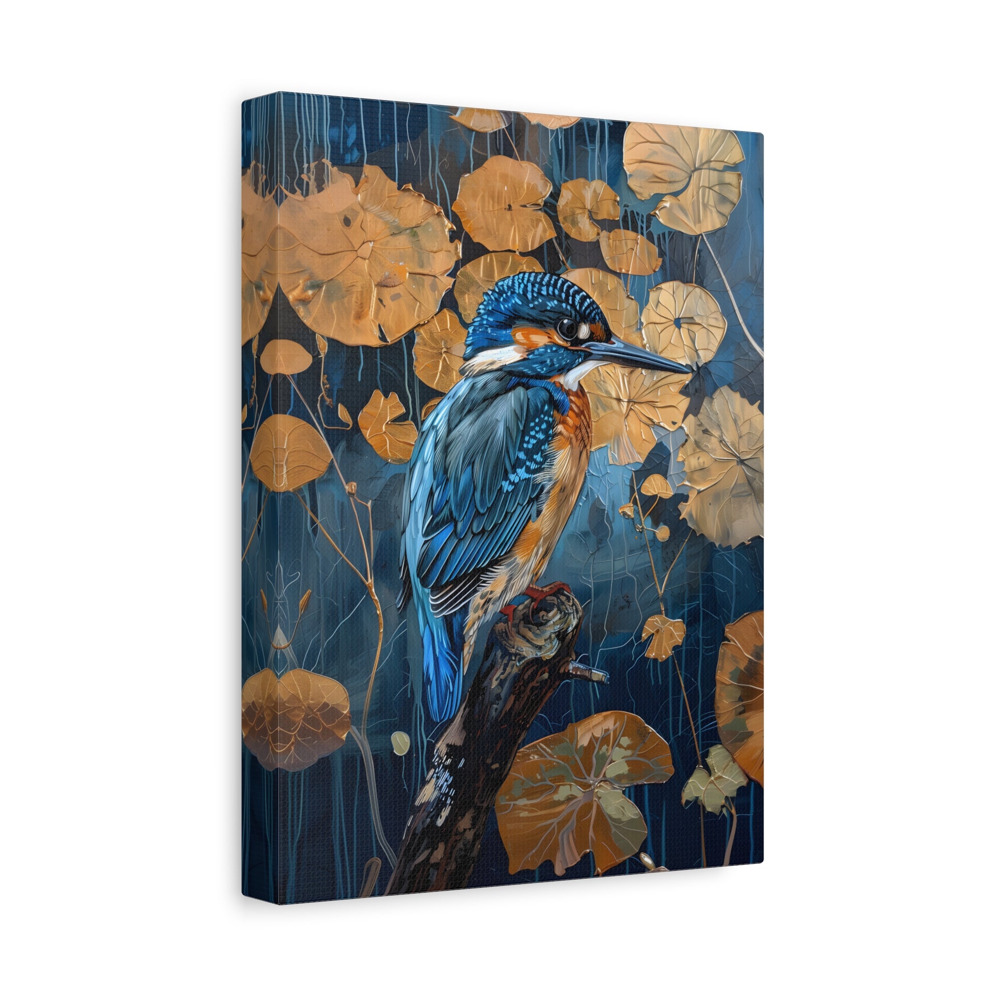 1.25" Matte Canvas - Golden Leaves Kingfisher