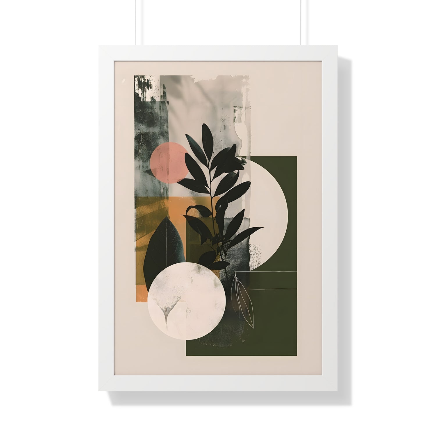 Framed Paper Print - Earthy Geometric Botanicals