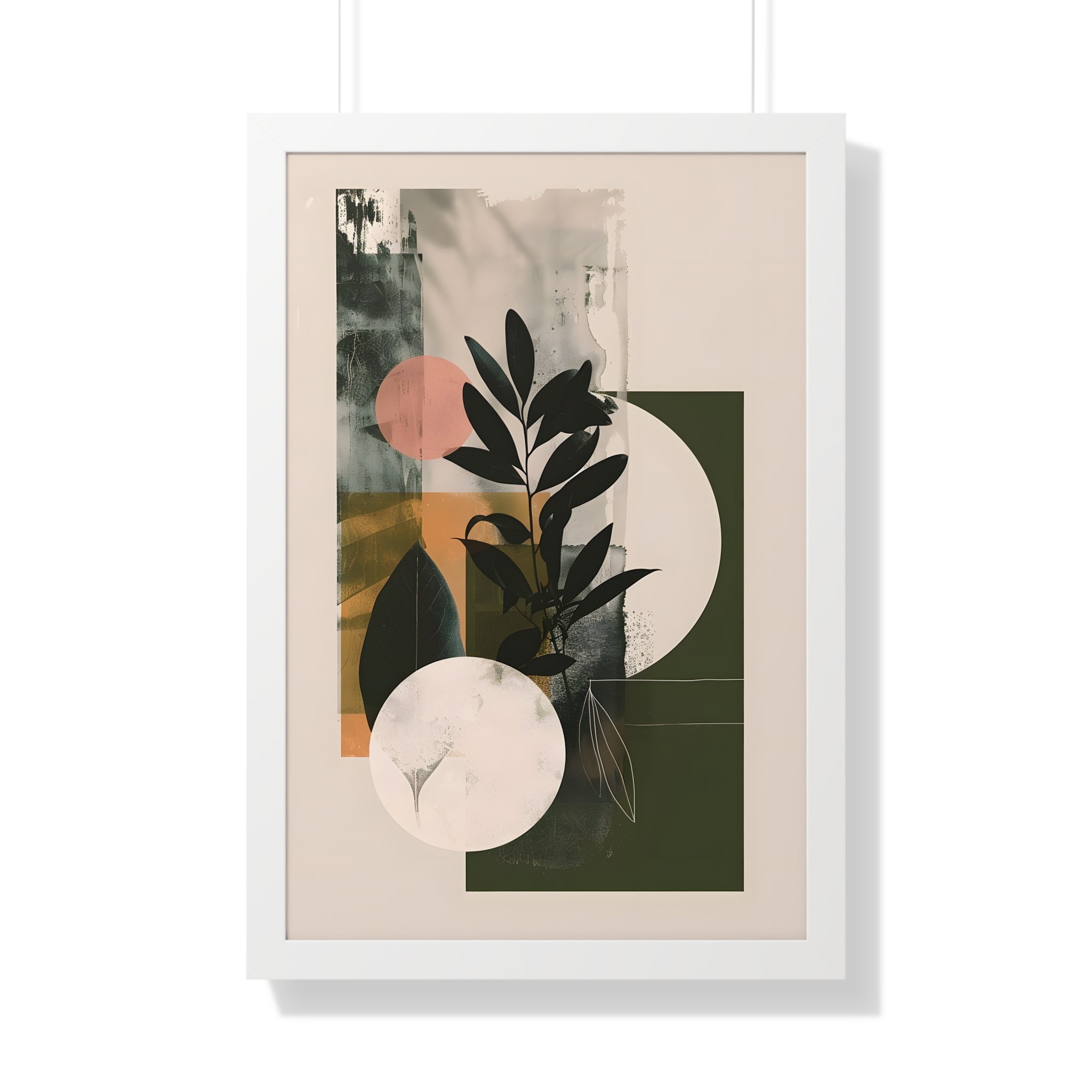 Framed Paper Print - Earthy Geometric Botanicals