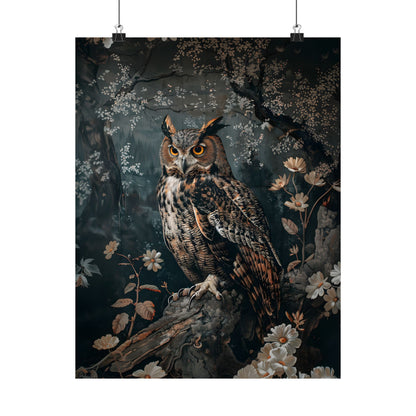 Midnight Watchful Owl