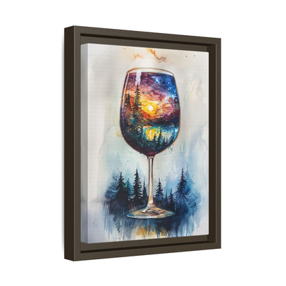 Framed Canvas - Galaxy Within the Wine Glass