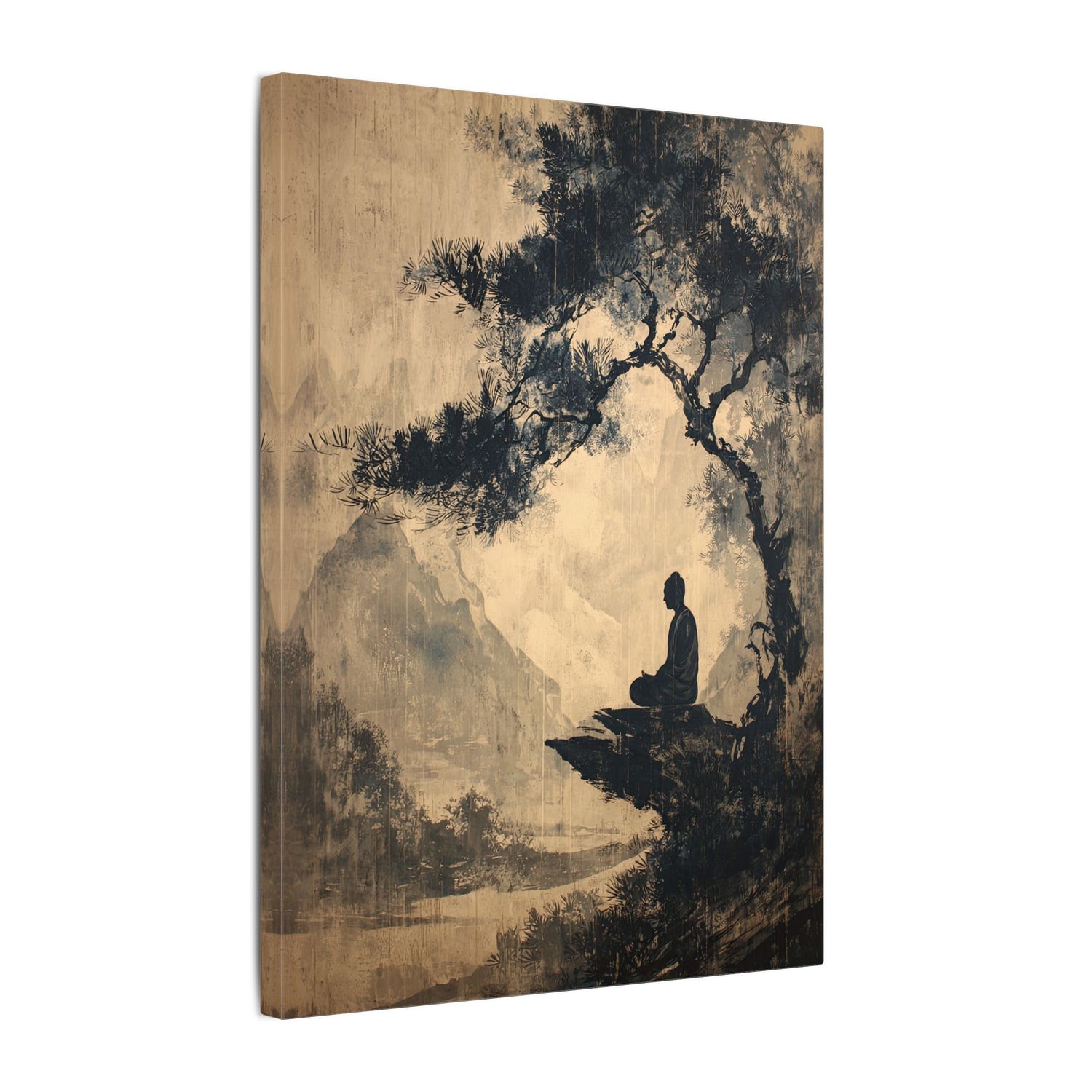 .75" Matte Canvas - Mountain Tree Zen Silence