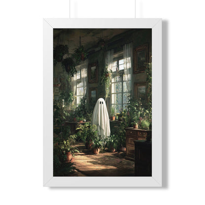 Framed Paper Print - Ghost Among Houseplants
