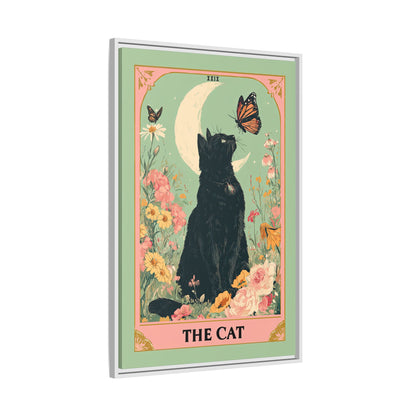 Framed Canvas - Moonlight Familiar Tarot Cat