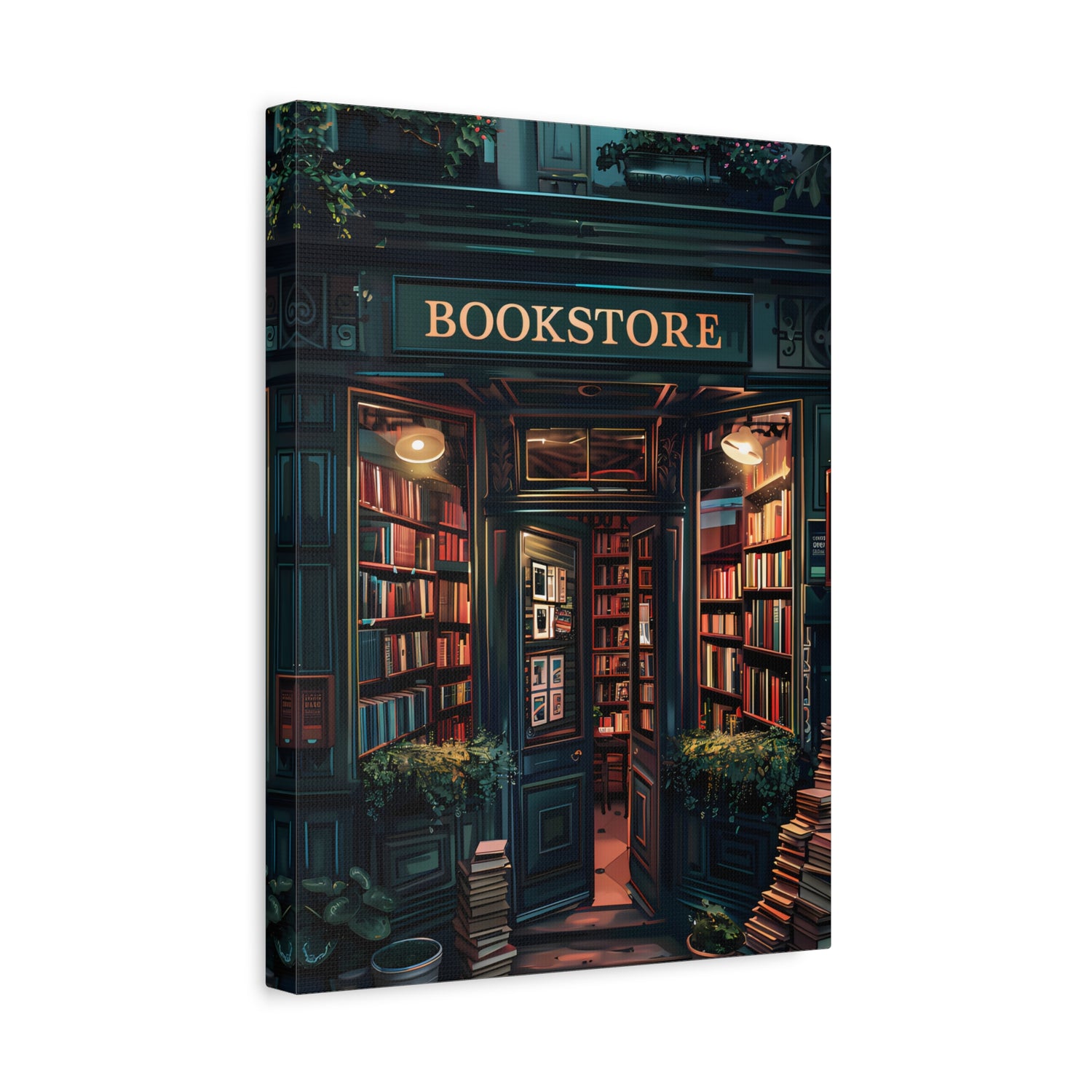 1.25" Matte Canvas - Midnight Bookstore Glow