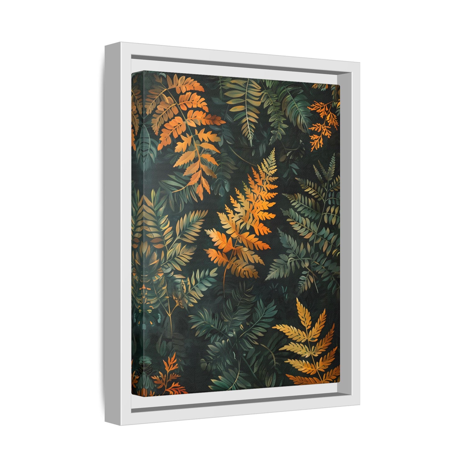 Framed Canvas - Golden Fern Elegance