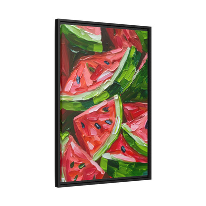 Framed Canvas - Juicy Watermelon Slices