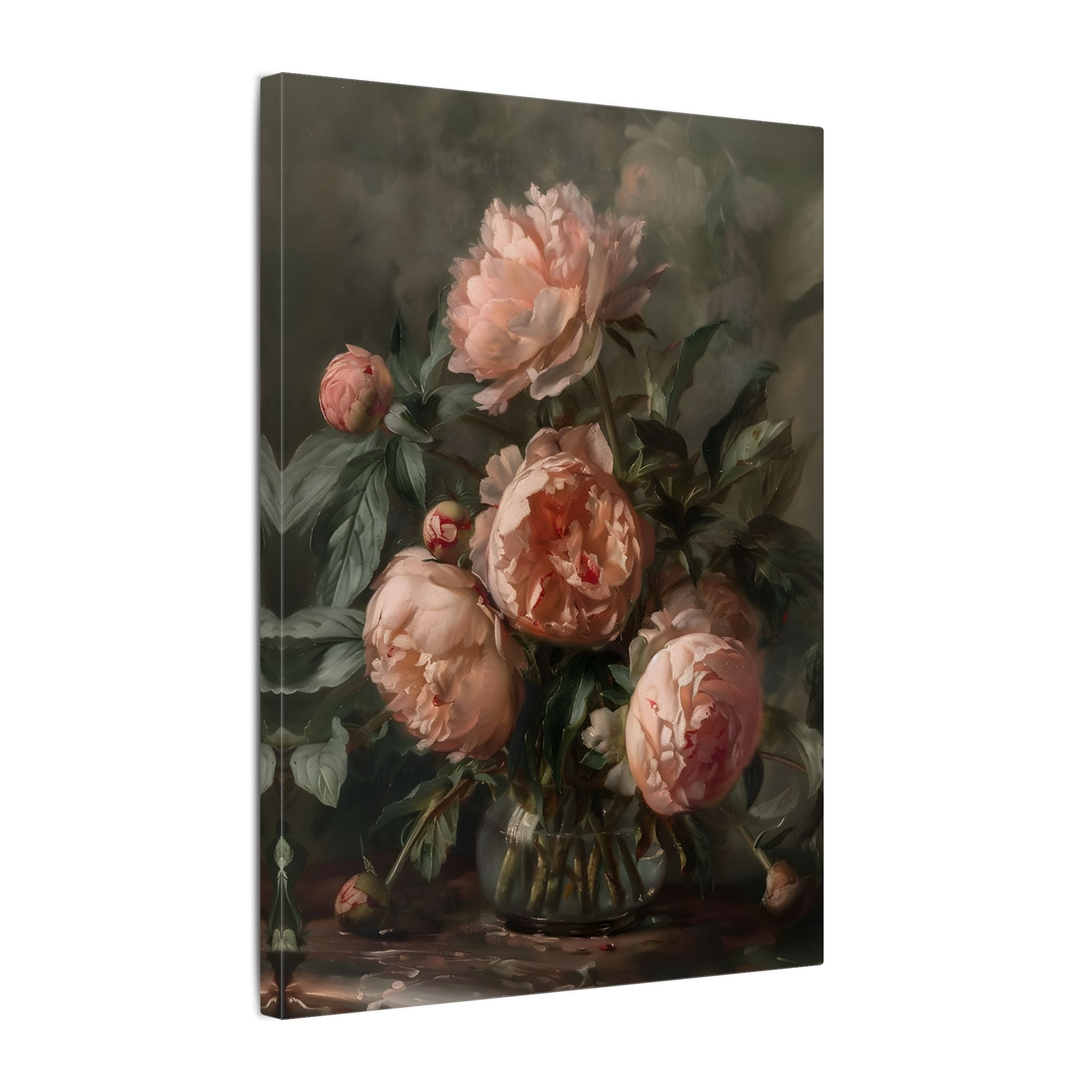 .75" Matte Canvas - Vintage Blush Peony Bouquet