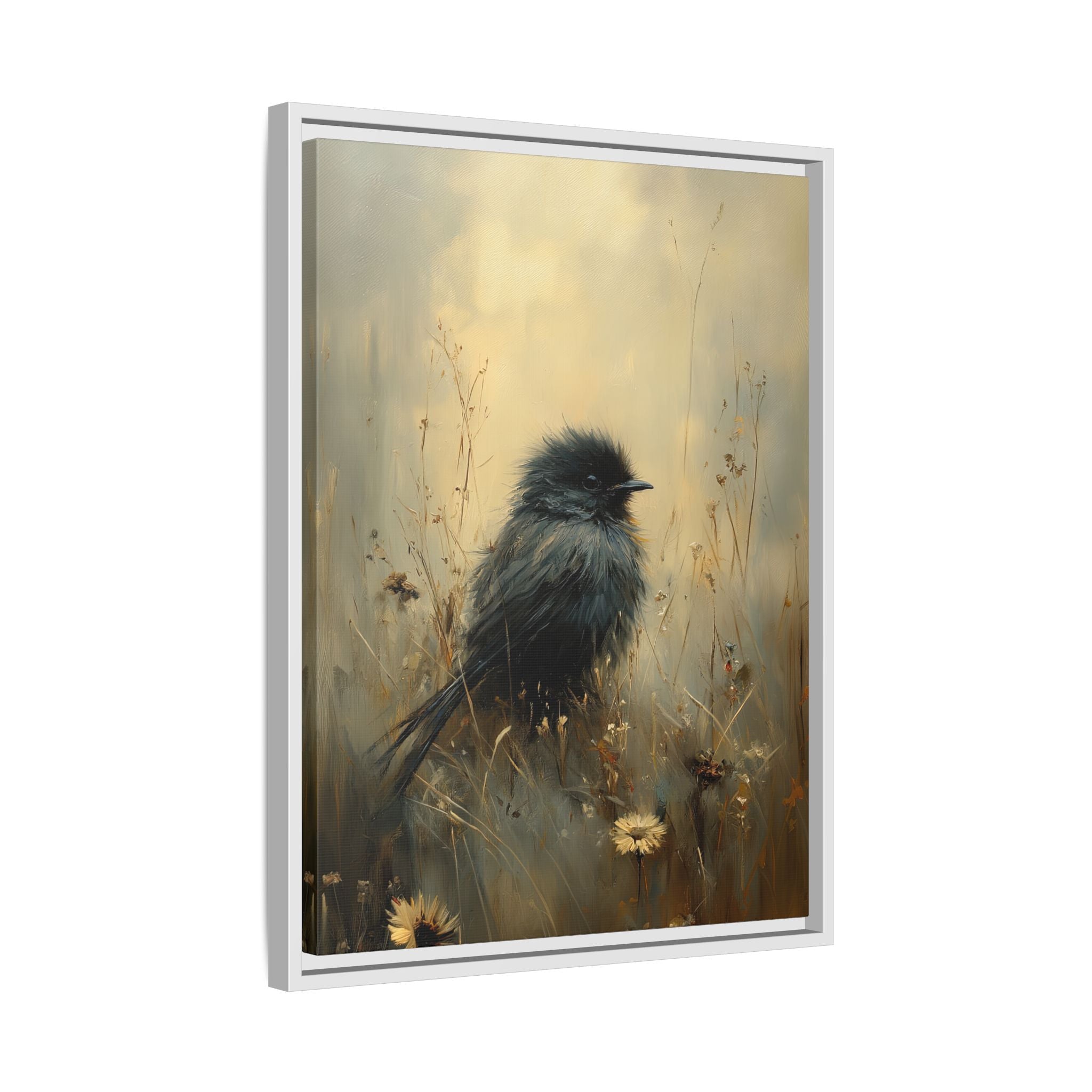 Framed Canvas - Golden Meadow Bird