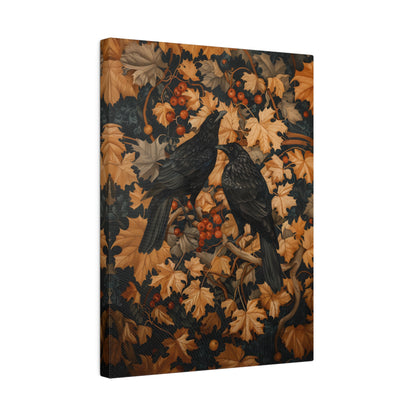 .75&quot; Matte Canvas - Autumn Rooks in Golden Leaves