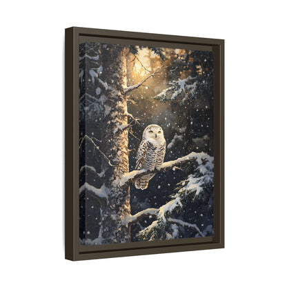 Framed Canvas - Silent Gaze Snow Owl