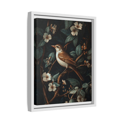 Framed Canvas - Serenade Among Blossoms