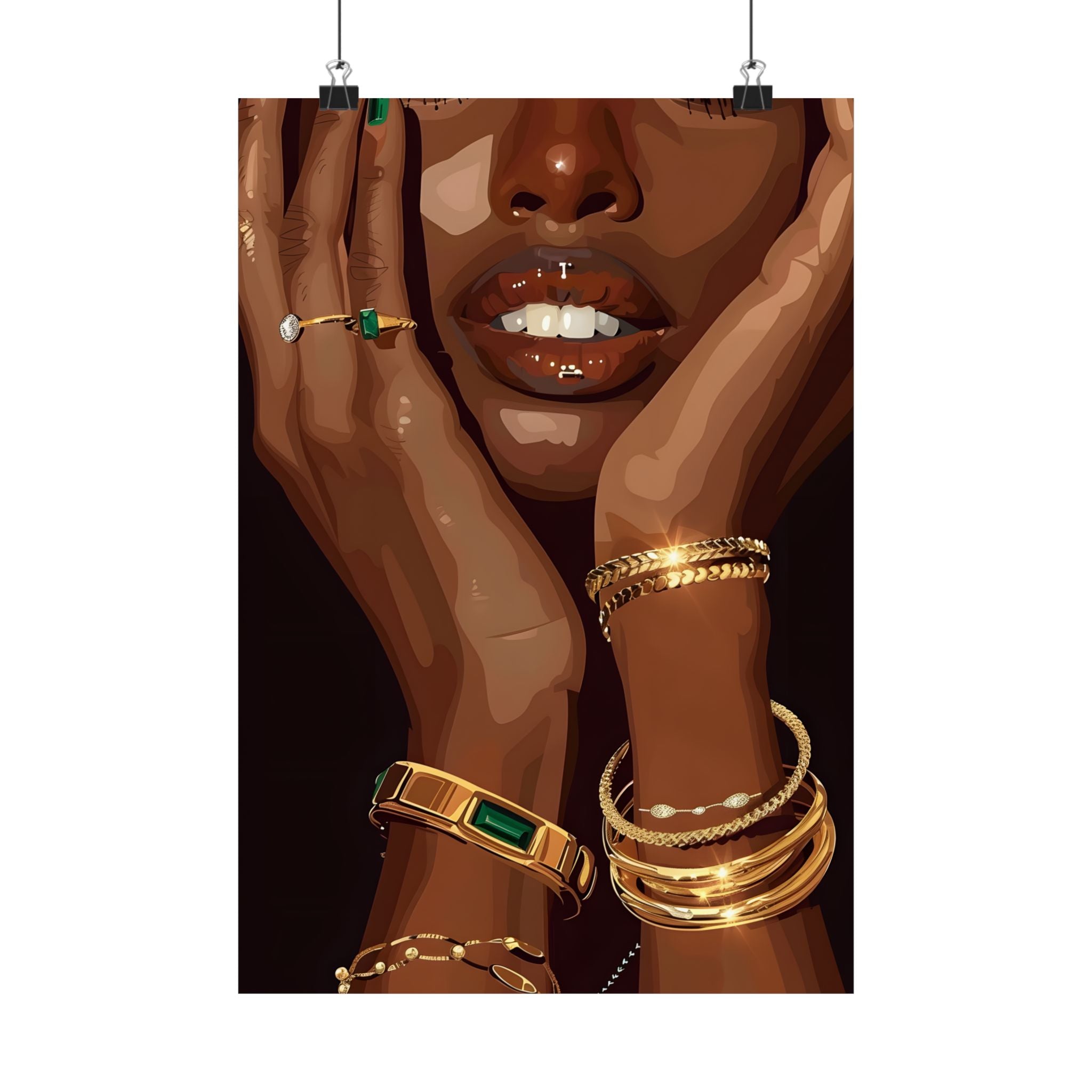 Golden Emerald Beauty Portrait