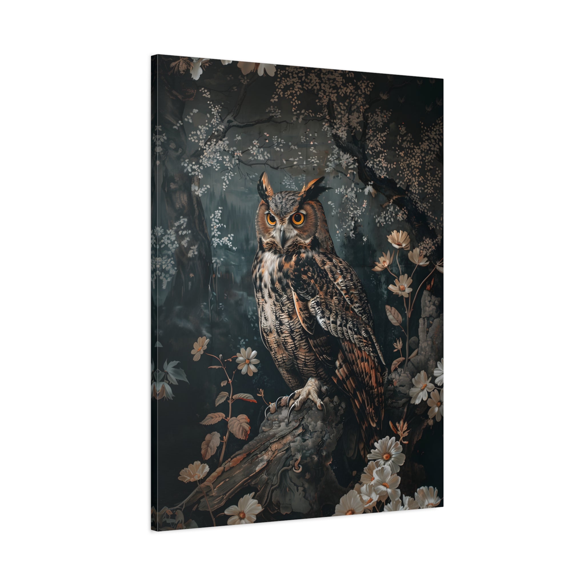 1.25" Matte Canvas - Midnight Watchful Owl