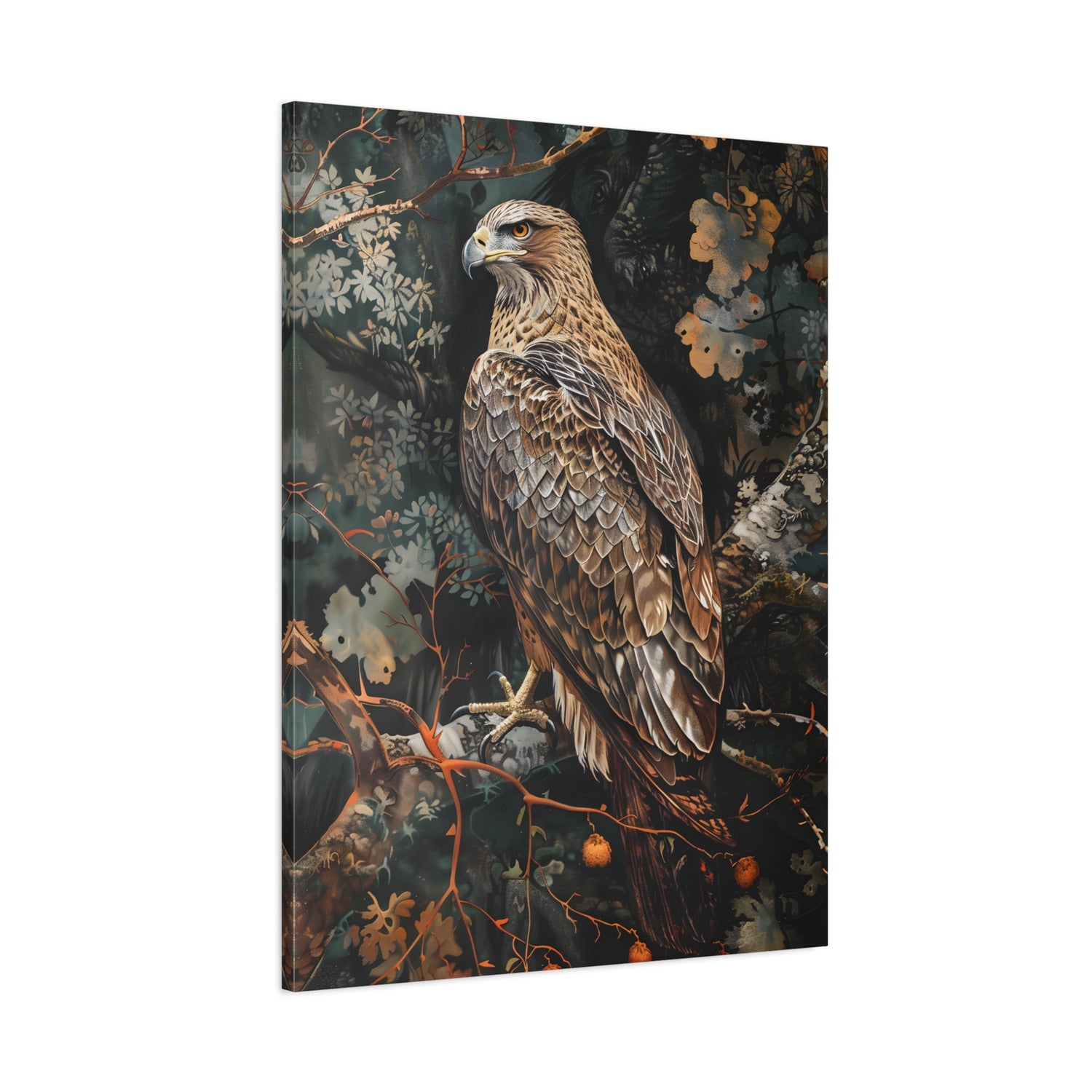1.25" Matte Canvas - Majestic Hawk in Autumn
