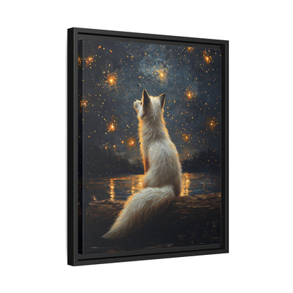 Framed Canvas - Stargazing Fox Reverie