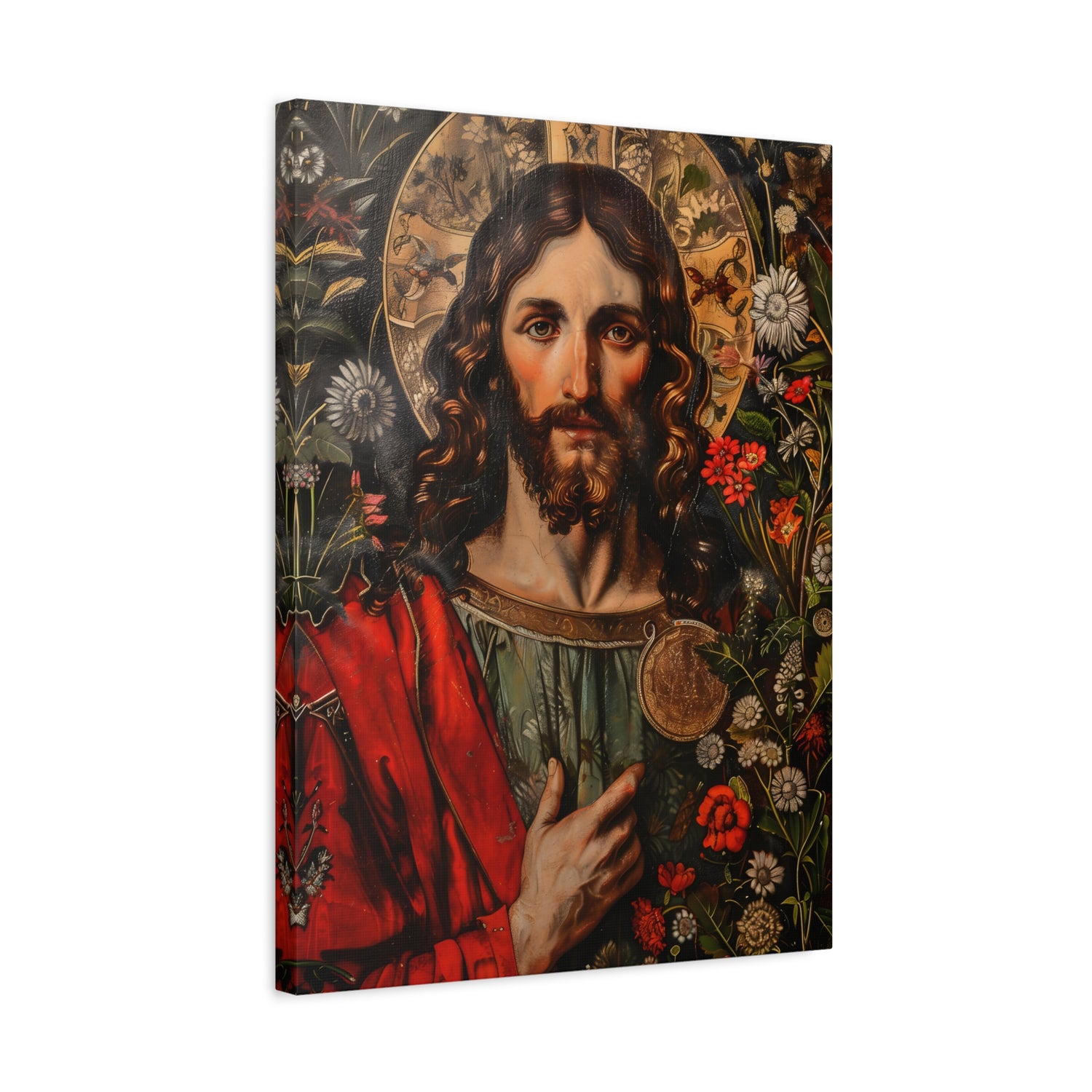 1.25" Matte Canvas - Sacred Floral Savior