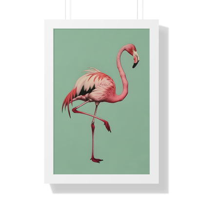Framed Paper Print - Pink Flamingo Tropical