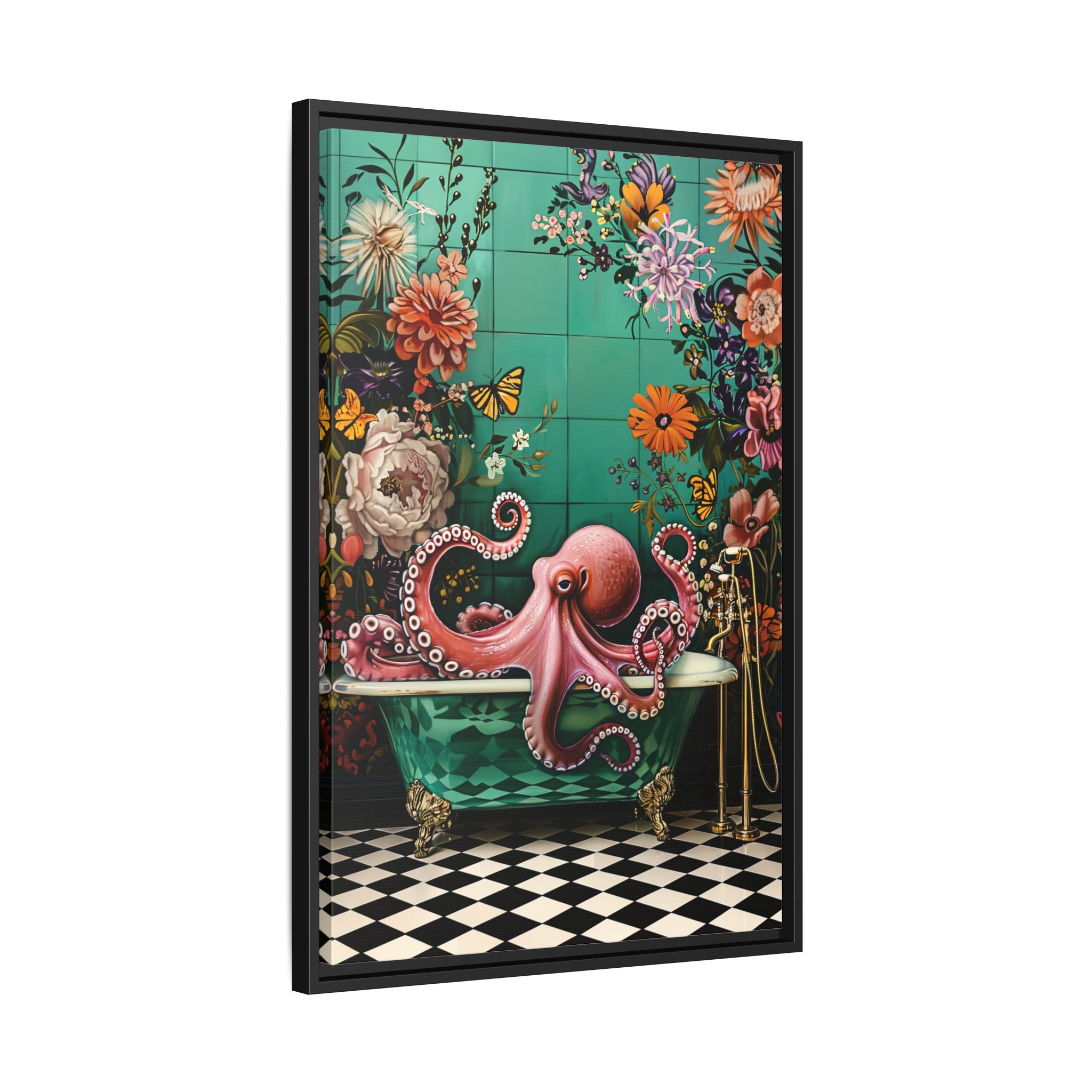 Framed Canvas - Octopus Bath Royale