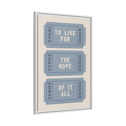 Framed Canvas - The Hope Ticket Trilogy