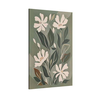 .75&quot; Matte Canvas - Cream Blooms on Sage Leaves