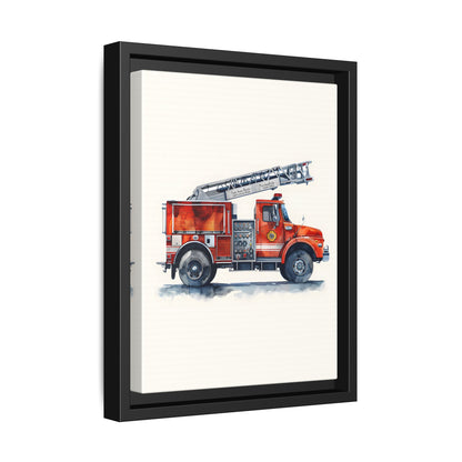 Framed Canvas - Ladder Firetruck Nursery