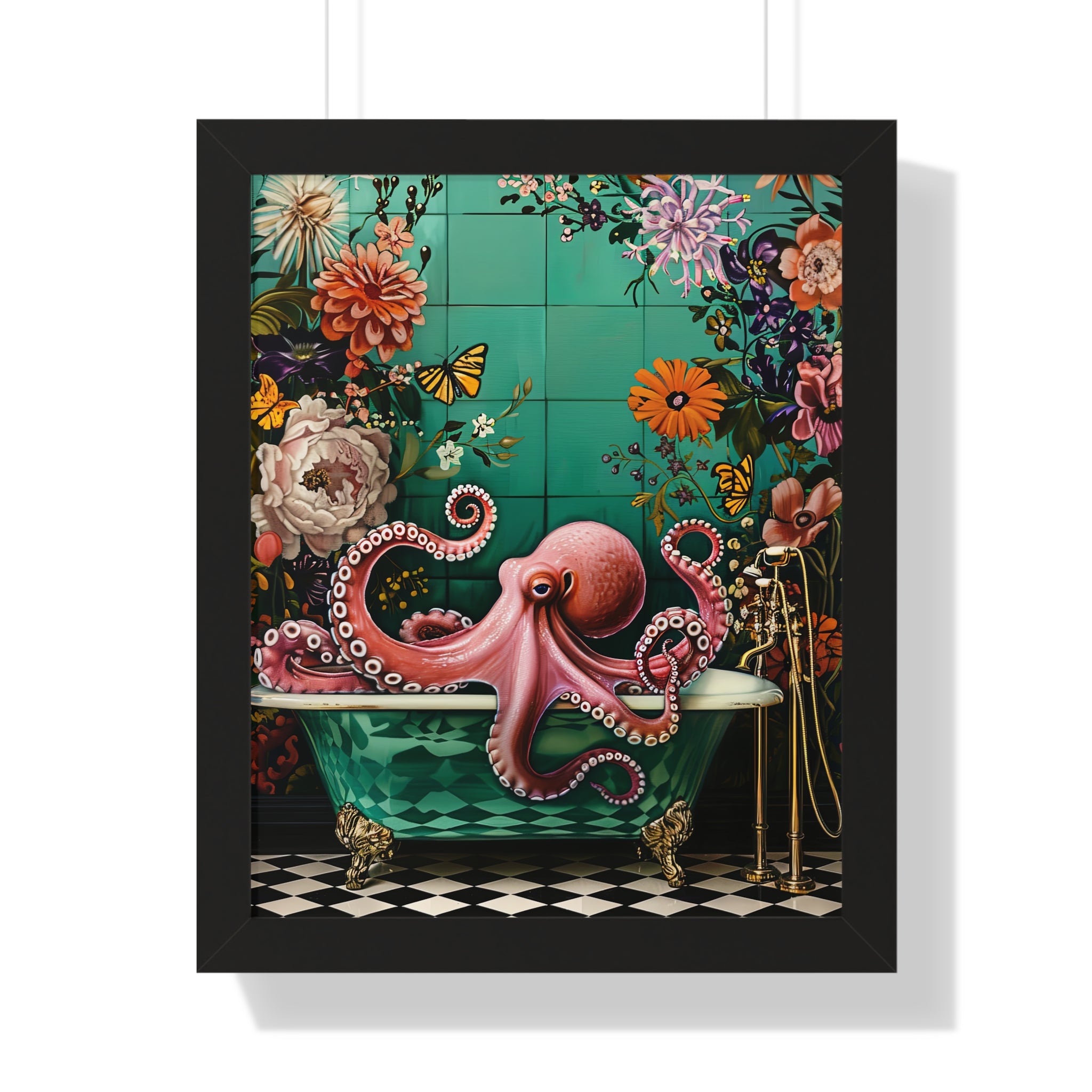 Framed Paper Print - Octopus Bath Royale
