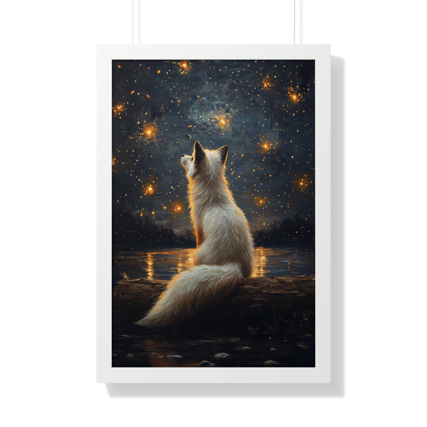 Framed Paper Print - Stargazing Fox Reverie