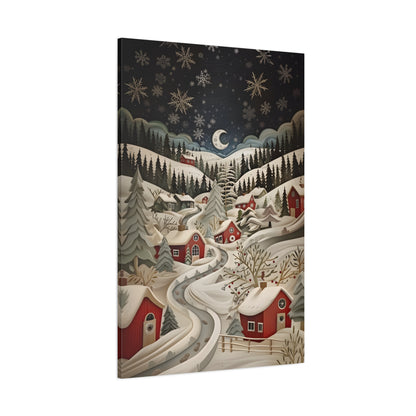 1.25" Matte Canvas - Silent Snowfall Village