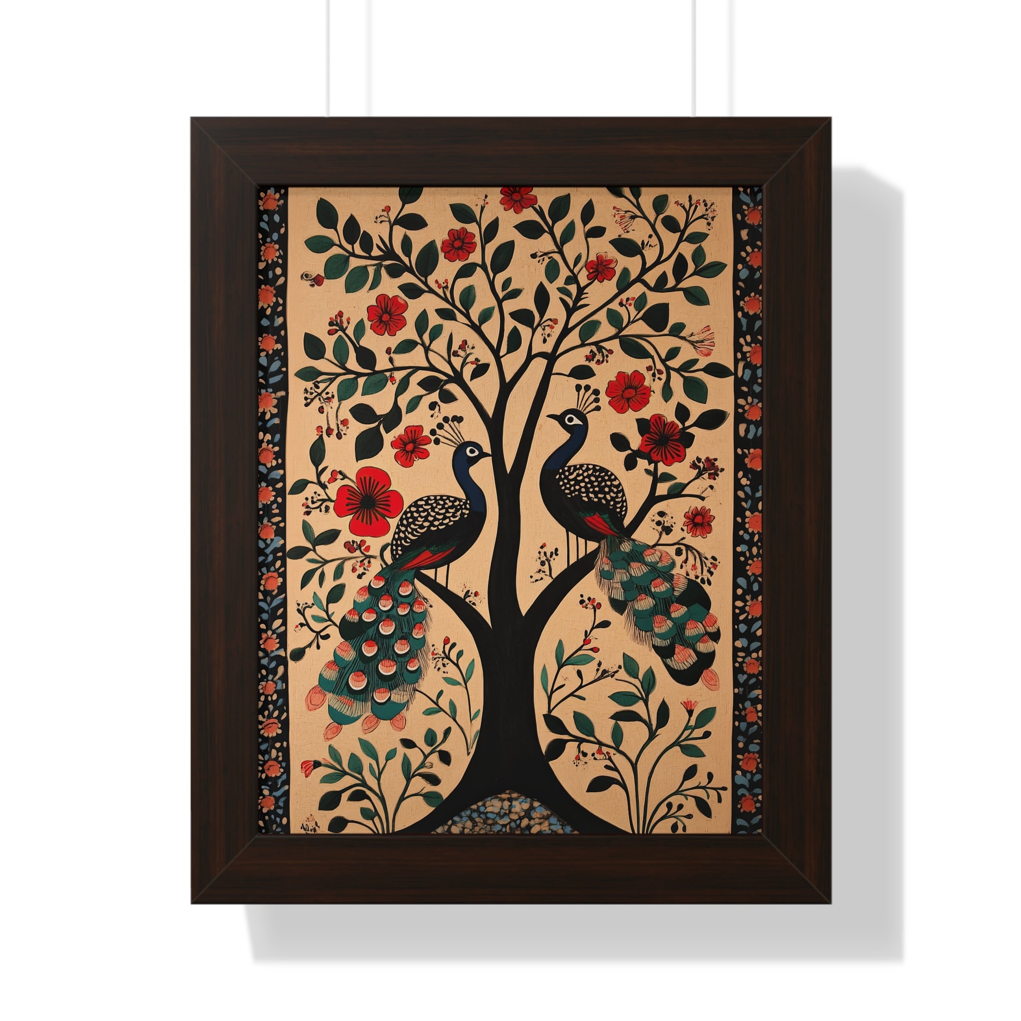 Framed Paper Print - Lovers Under Blooming Canopy